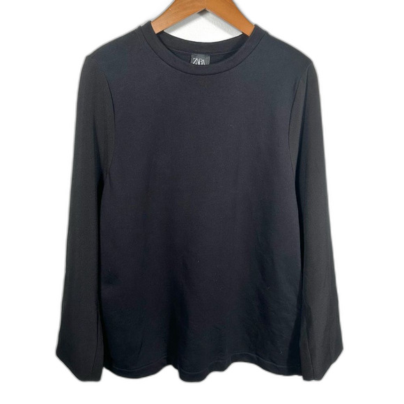 Zara Tops - Zara Black Three-Button Long Sleeve Blouse Top Size Medium Minimalist Office